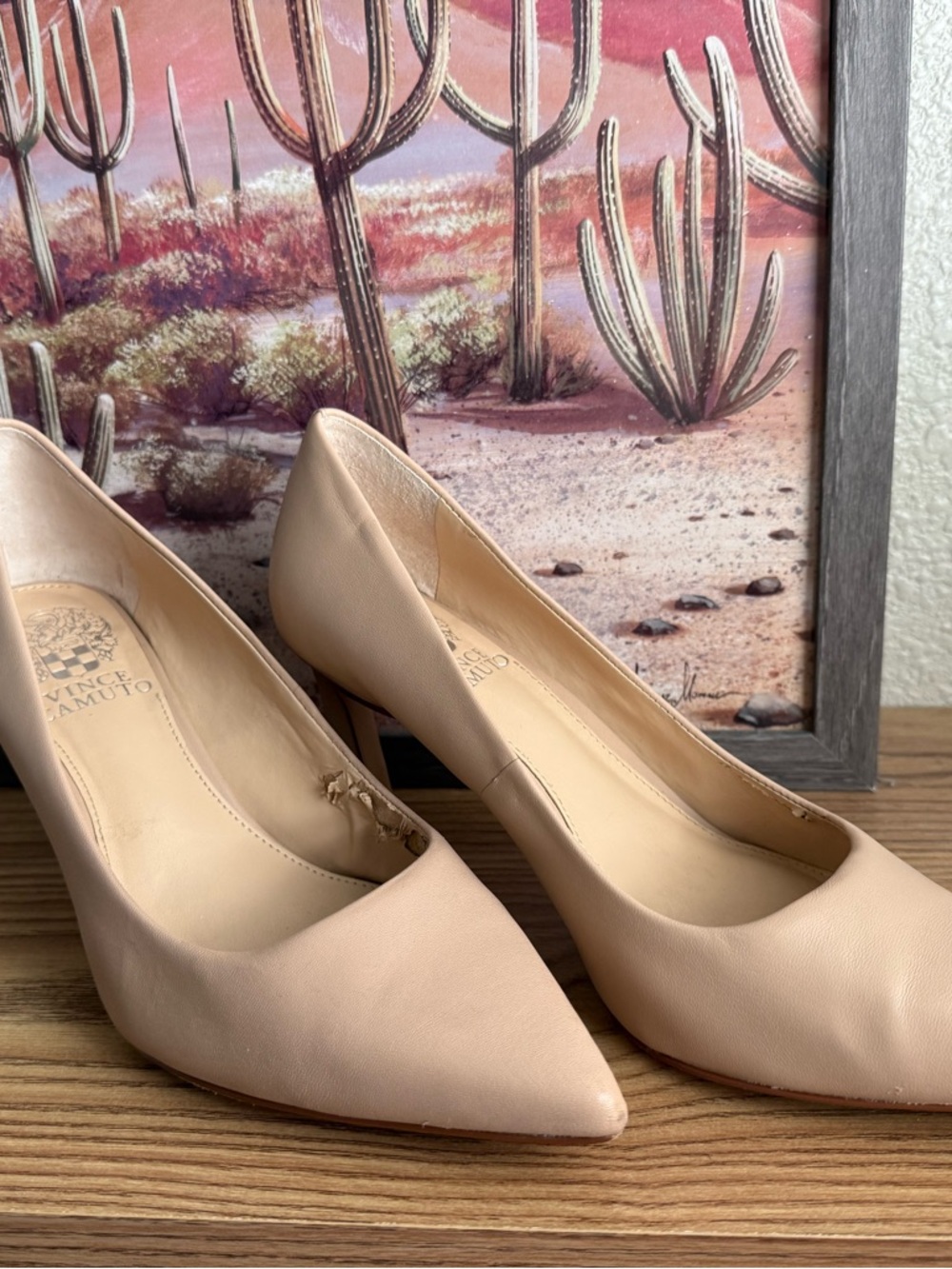 Vince Camuto Nude Pointed-Toe Heels